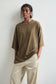 Oversize-T-Shirt in Oliven-Braun IVA RYCH