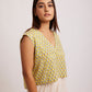 GOLBAHAR block print v-neck Top